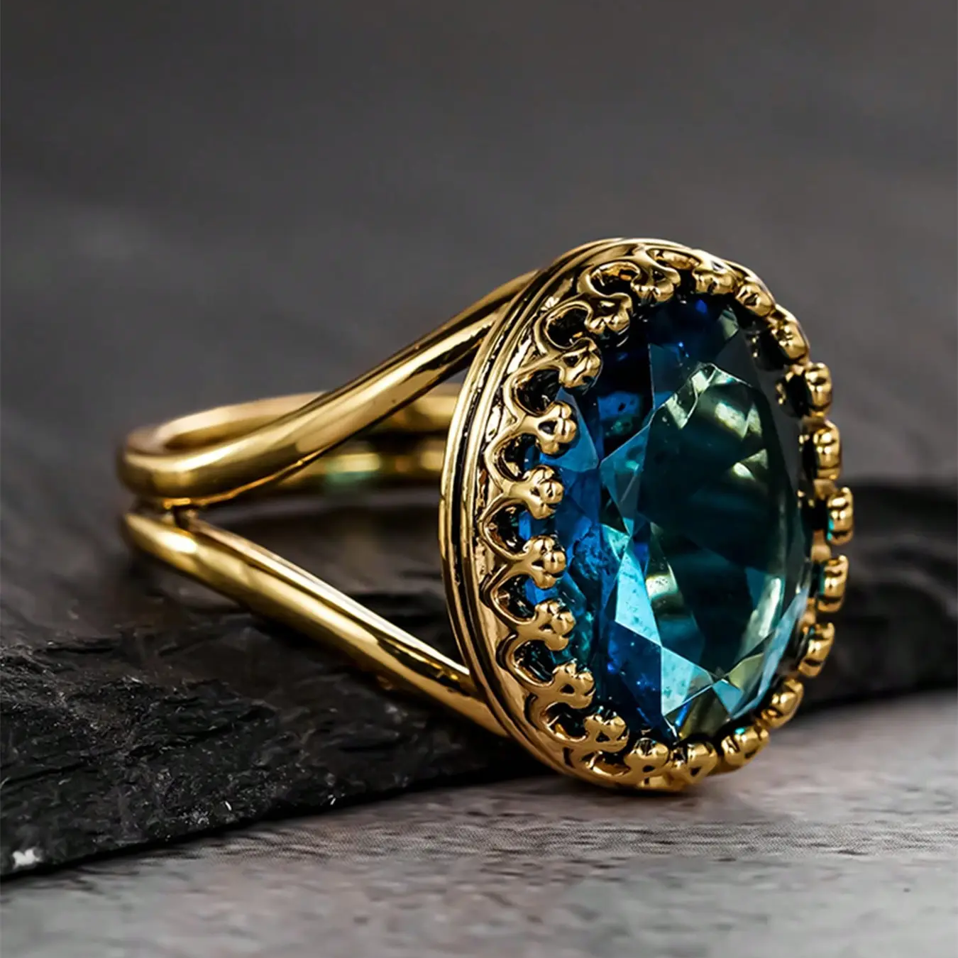 Inlaid Zircon Ring