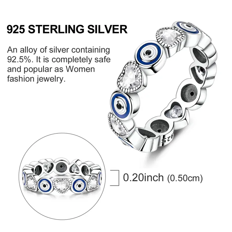 Evil Eye Heart Statement Ring
