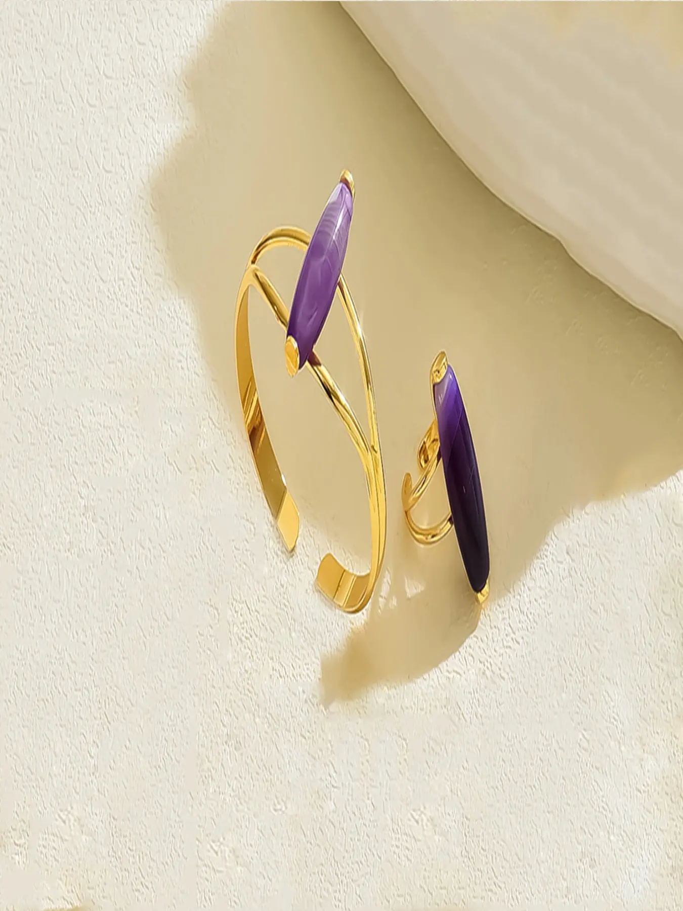 Vintage Boho Ring and Cuff Bangle Set