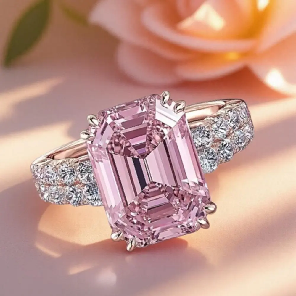 Emerald Pink Stone Ring