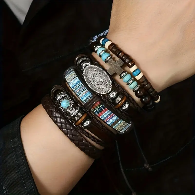 24pc Retro Turquoise Bracelet Set