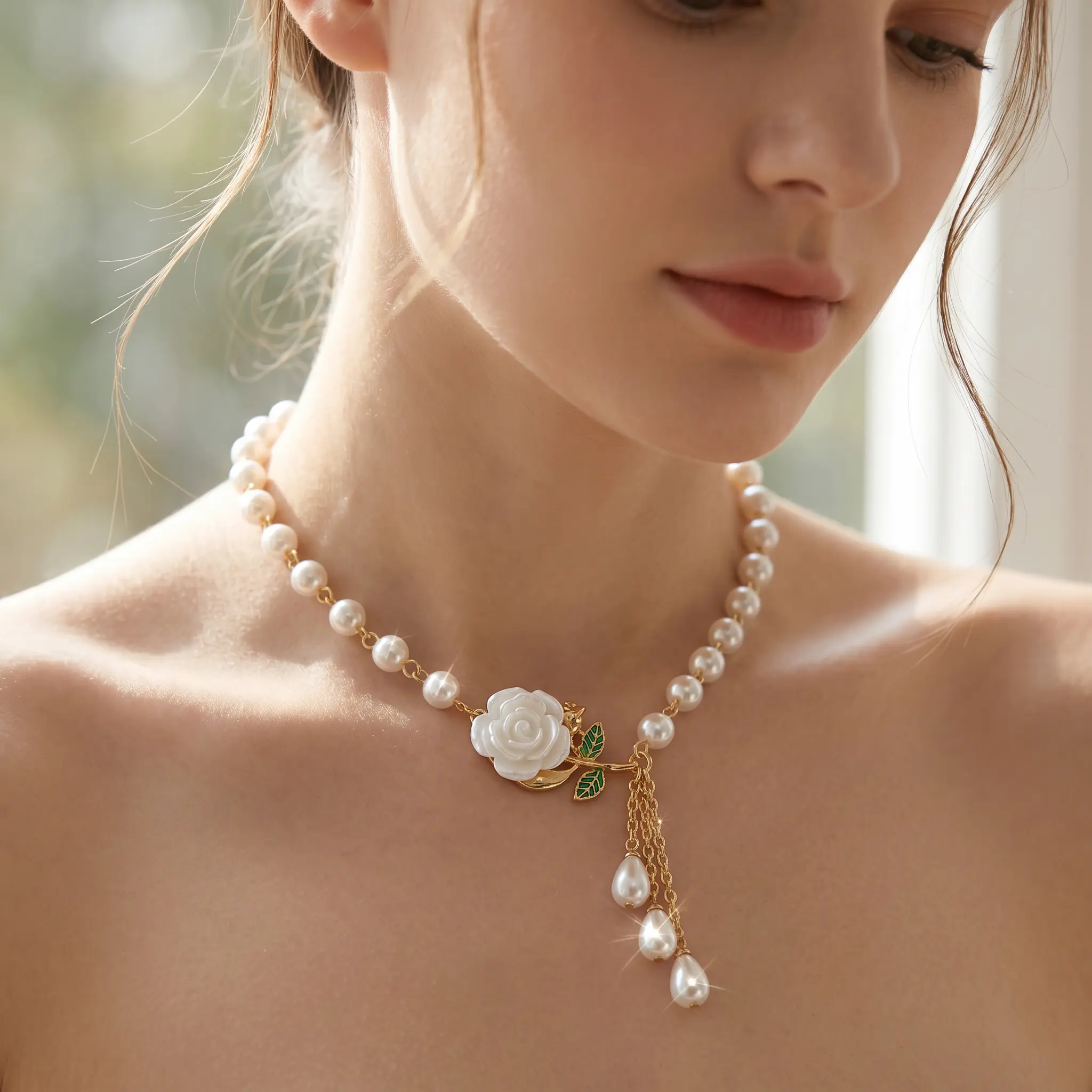 Camellia Tassel Necklace
