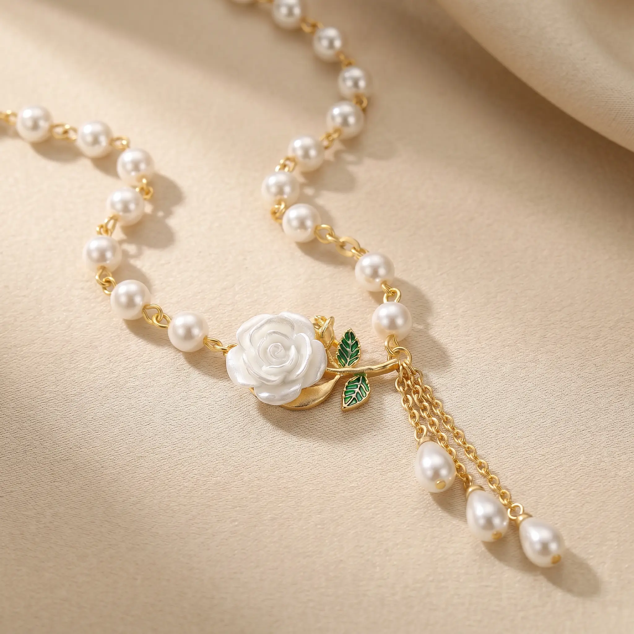 Camellia Tassel Necklace