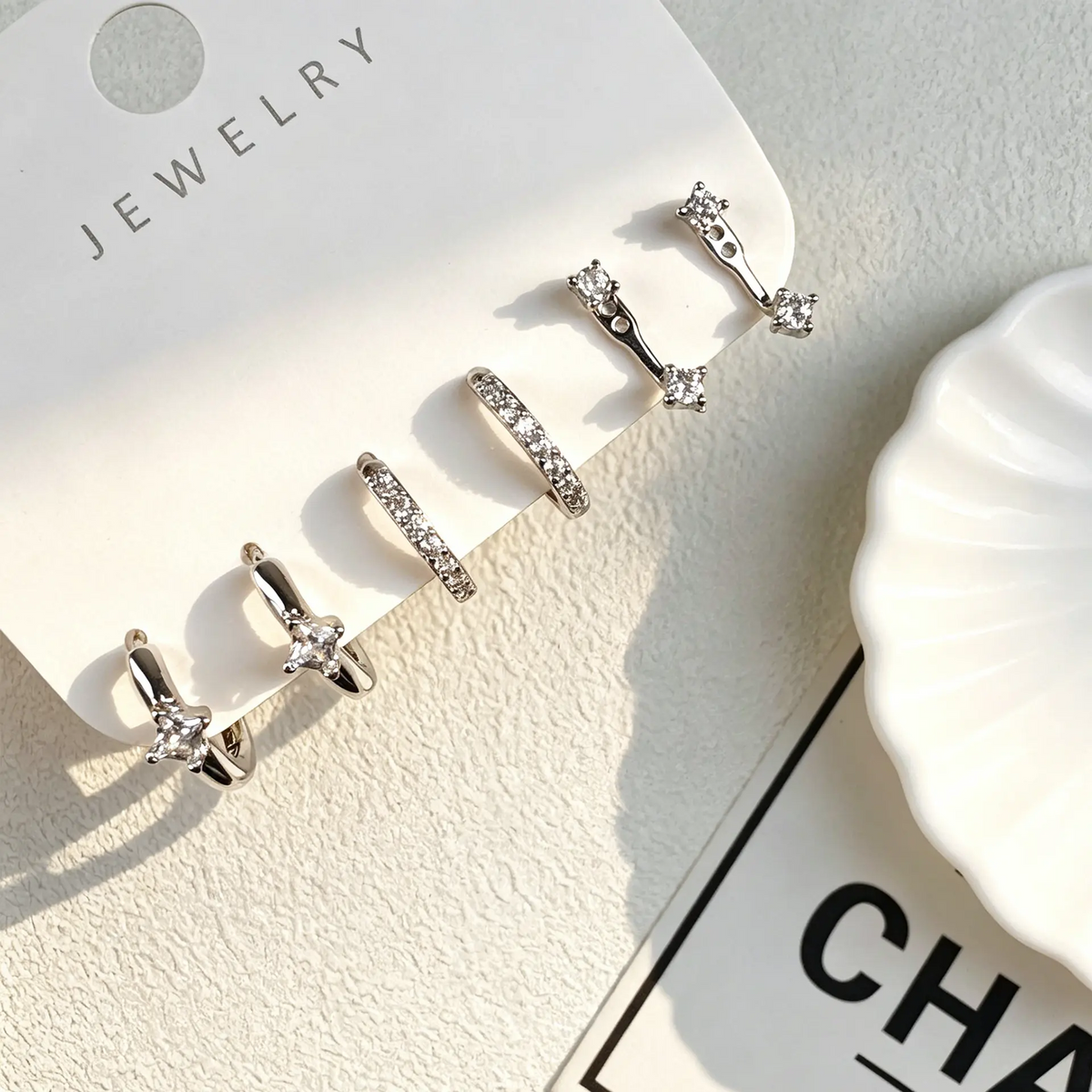 3 Pair Vertical Helix Earrings Set