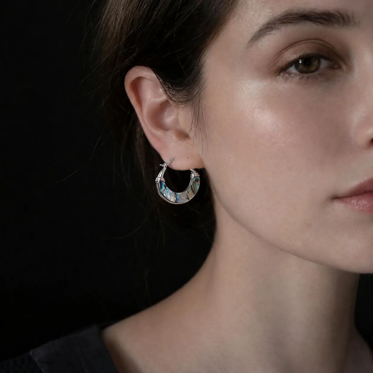 Abalone Shell Huggie Earrings