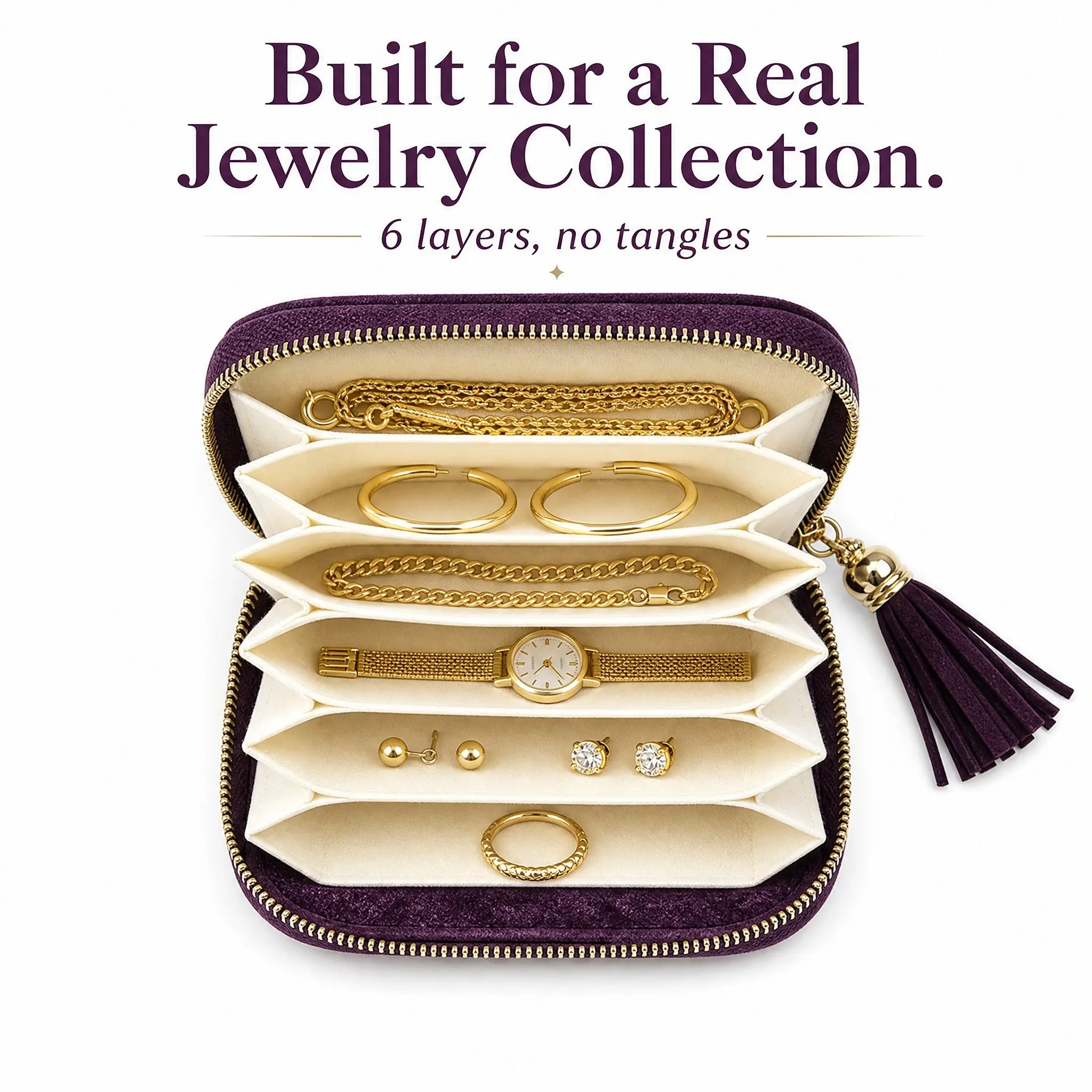 6 Layer Travel Jewelry Bag