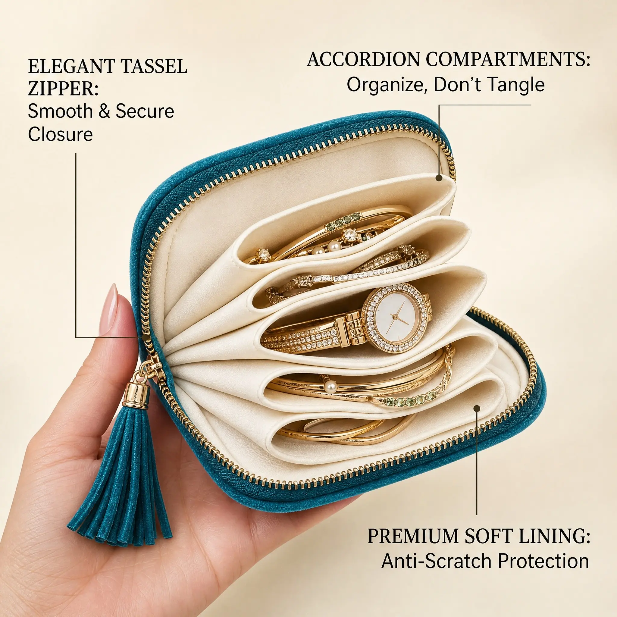 6 Layer Travel Jewelry Bag