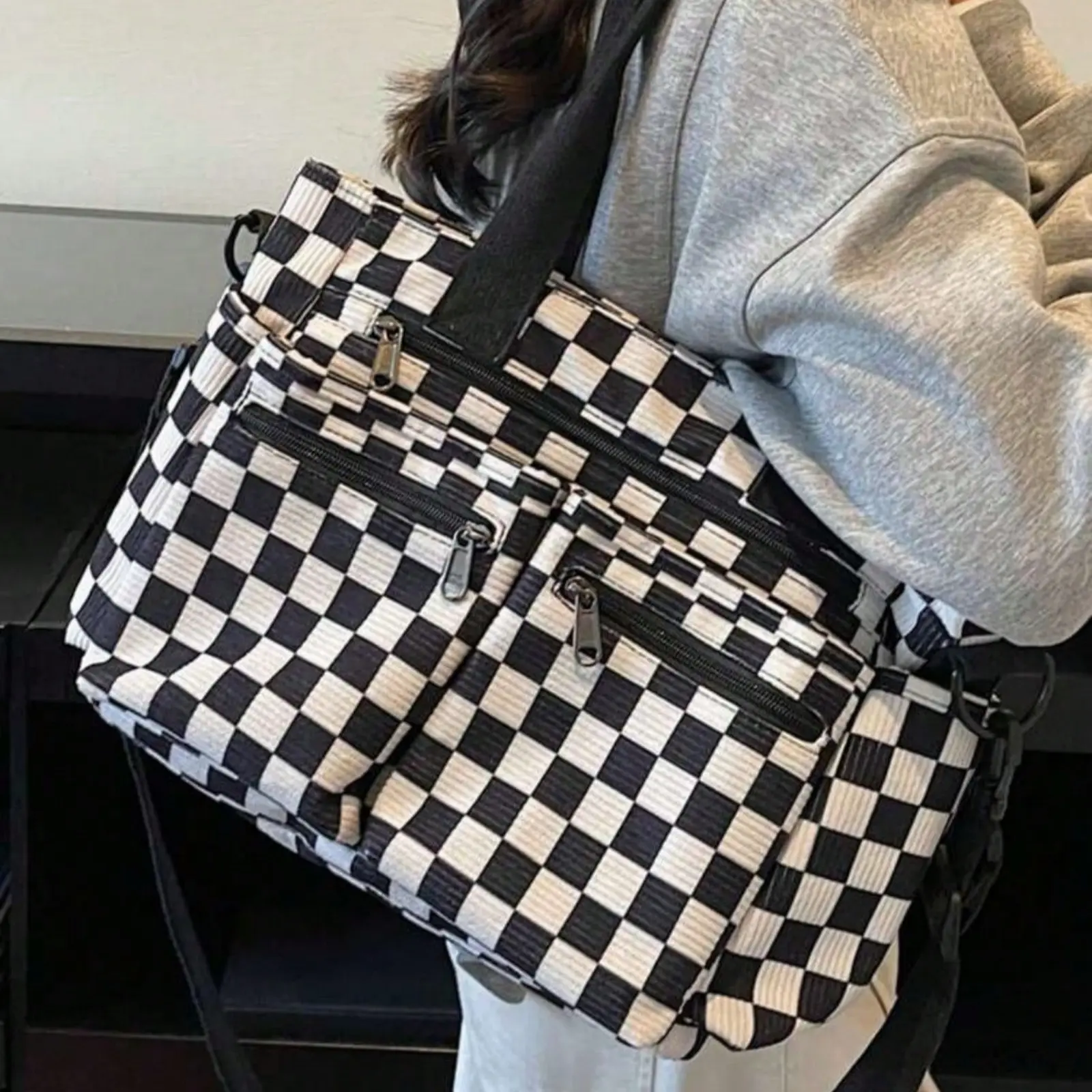 Leopard Print Corduroy Tote Bag