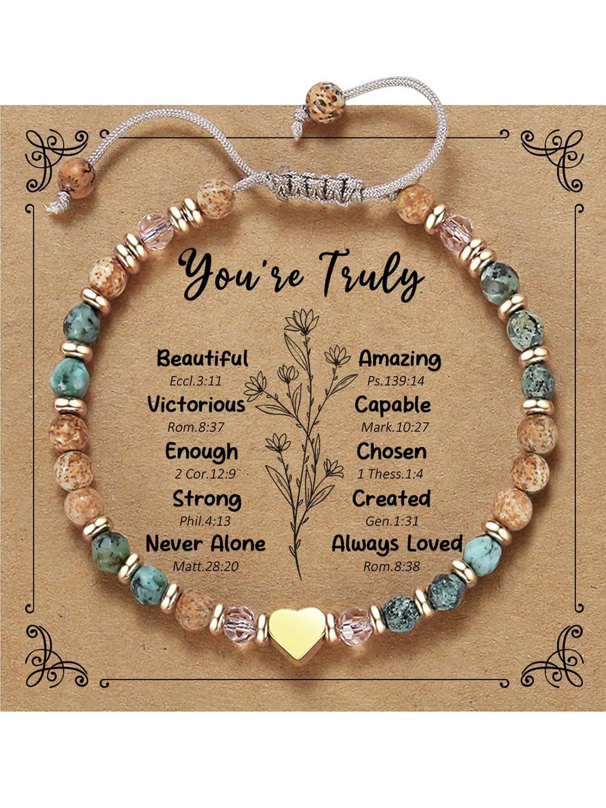 Natural Stone Heart Bracelet