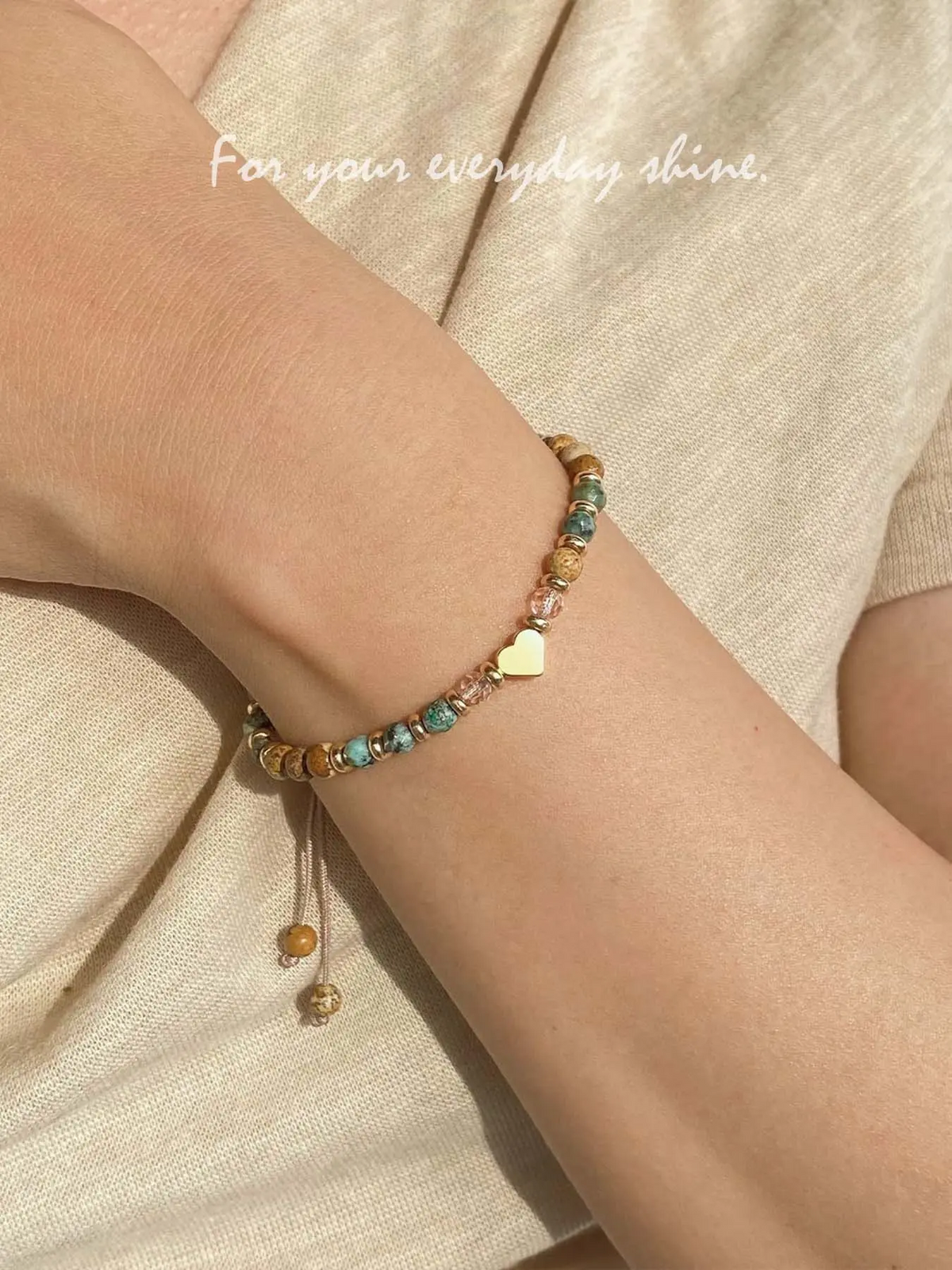 Natural Stone Heart Bracelet