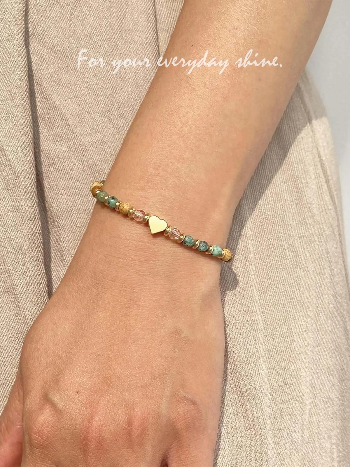 Natural Stone Heart Bracelet