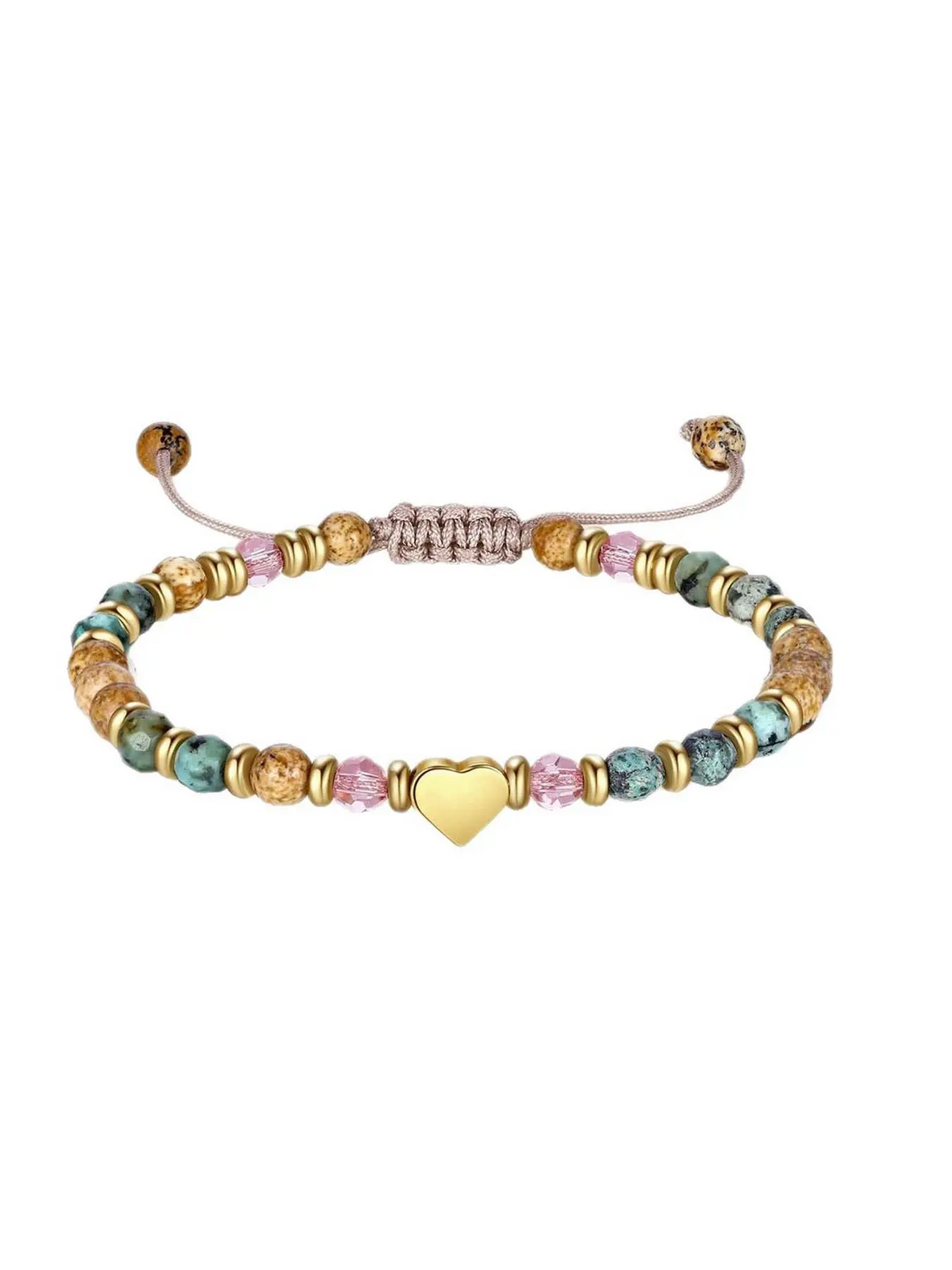 Natural Stone Heart Bracelet