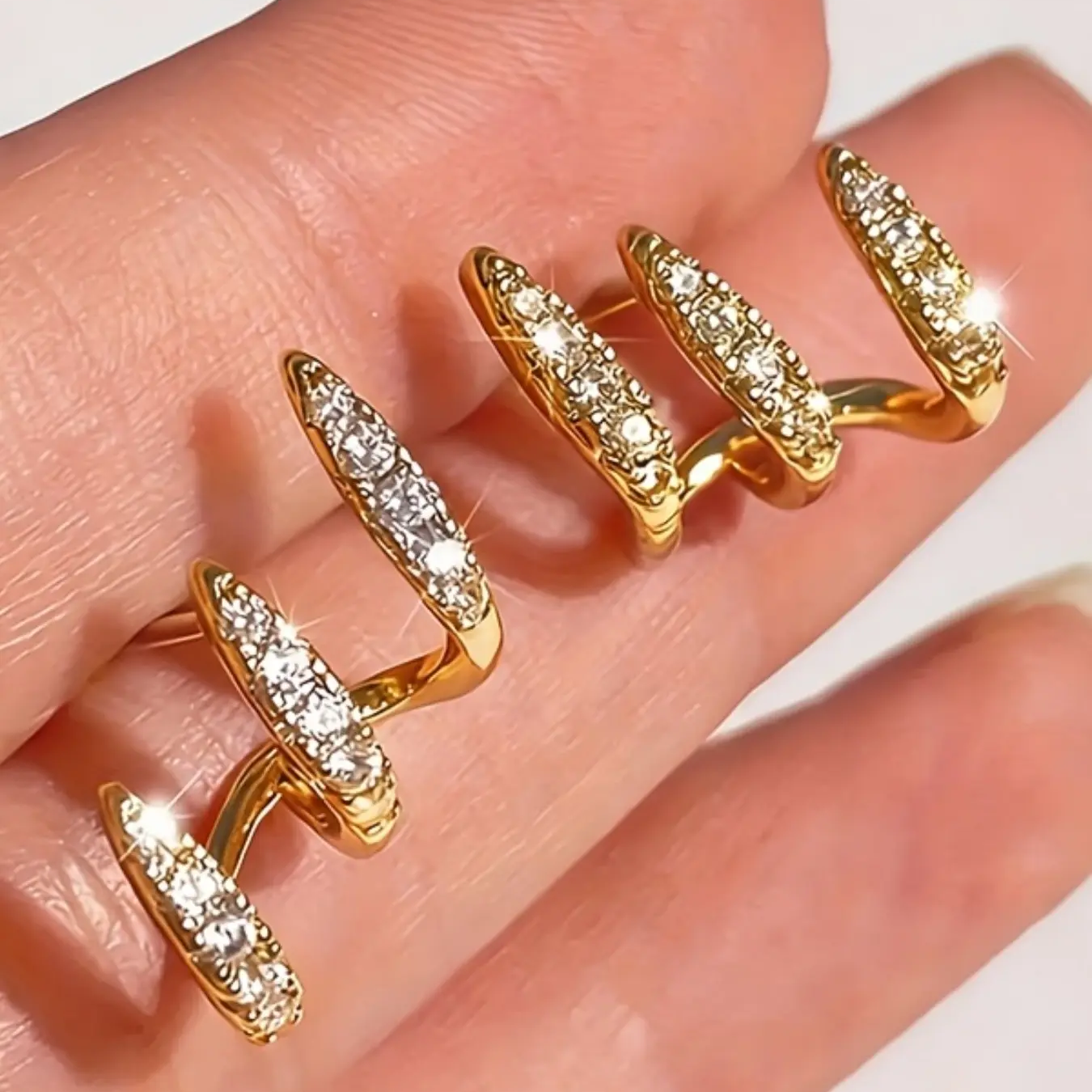 Three Pronged Arc Earrings