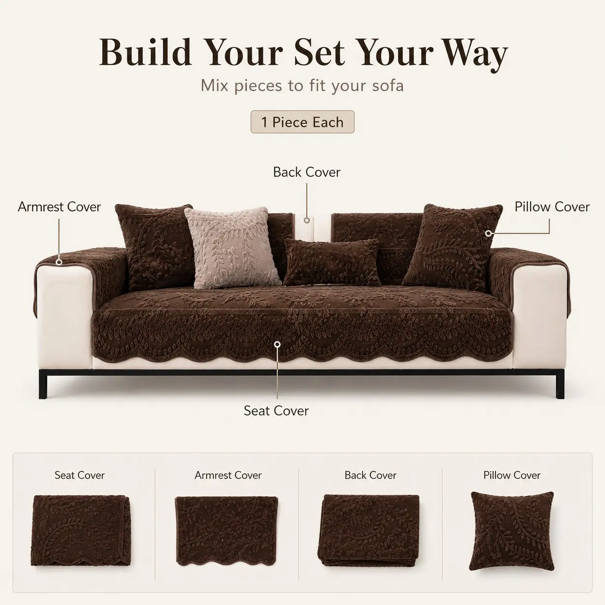 Embossed Plush Sofa Cover