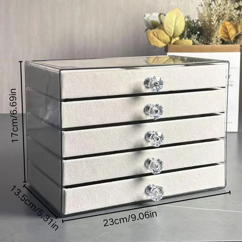 5 Layer Velvet Jewelry Box