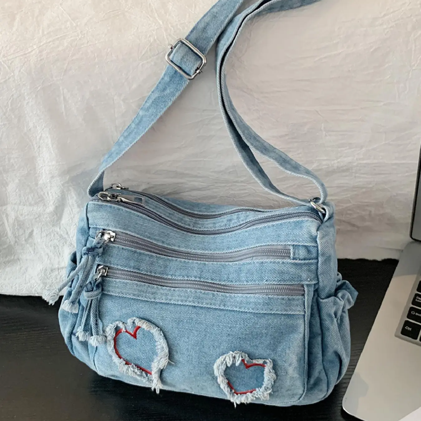 Cherry Denim Bag
