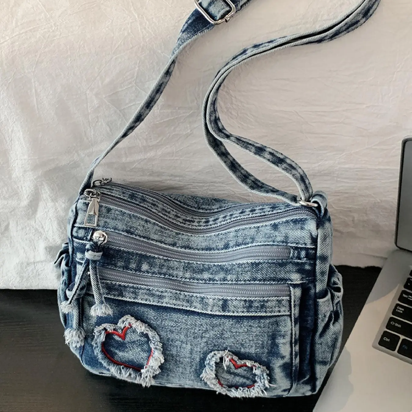 Cherry Denim Bag