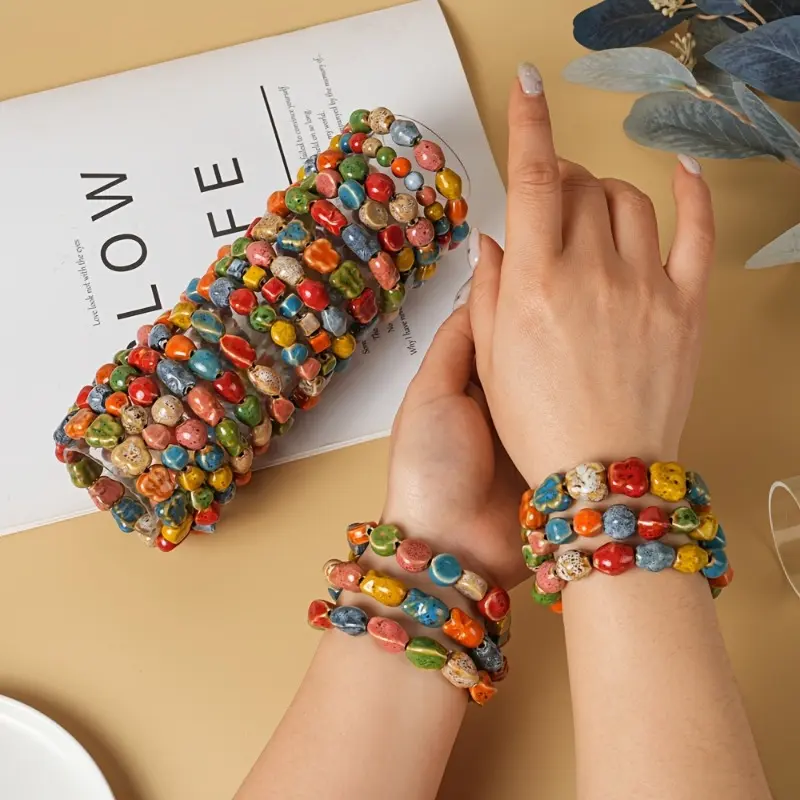 10pc Mix Handmade Ceramic Bangles