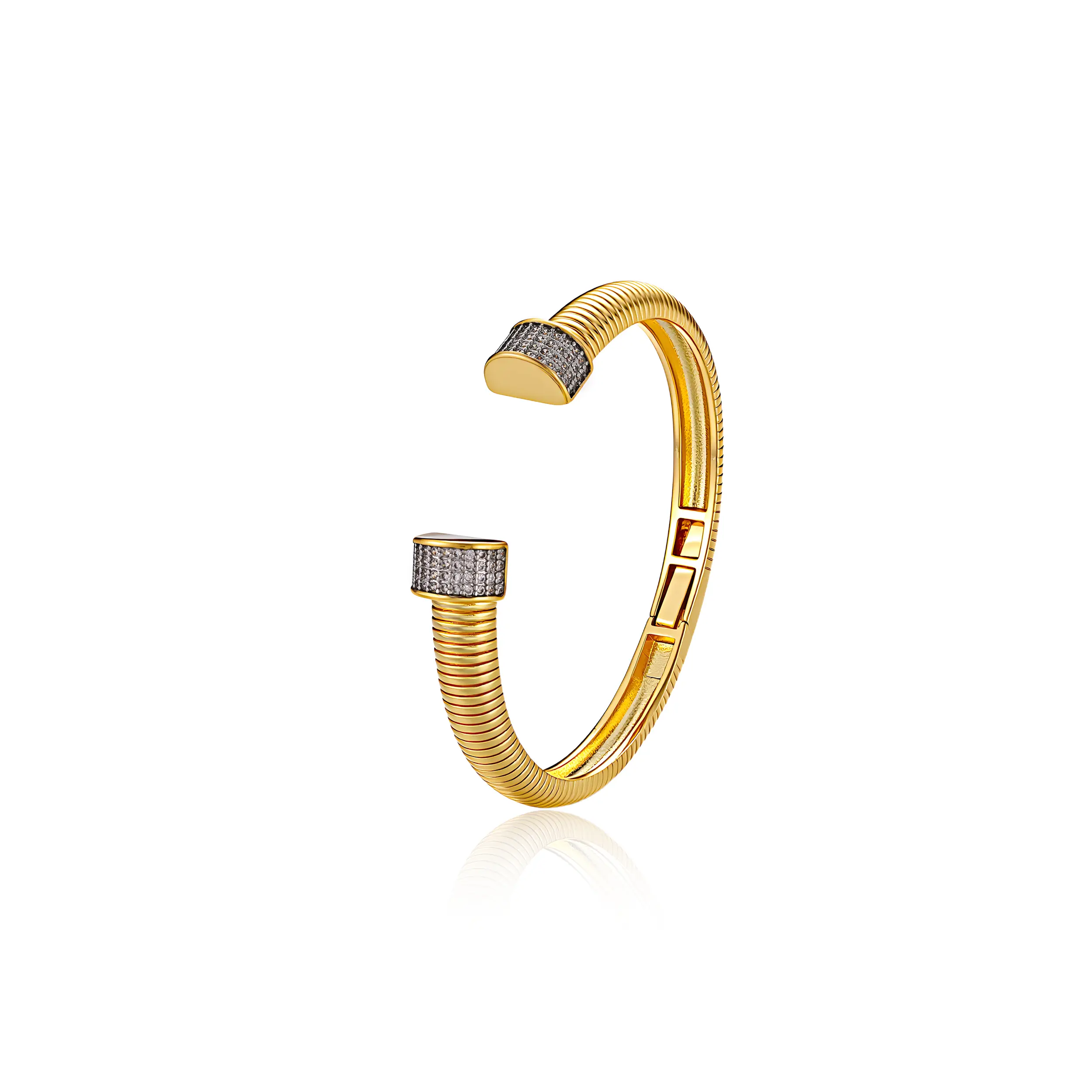 Diamond Crusted Open Bracelet