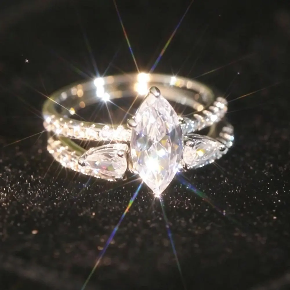 2pc Marquise Ring Set