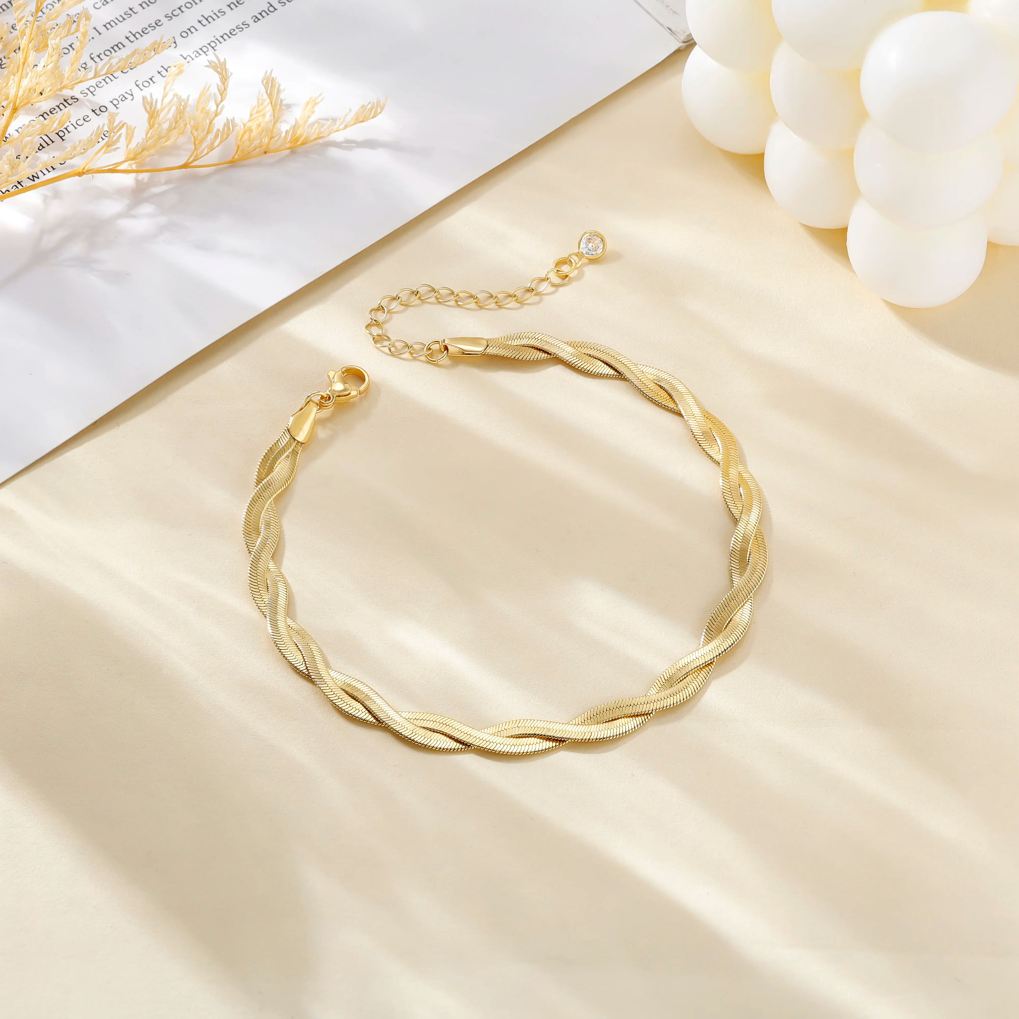 Dainty Flat Twisted Anklet