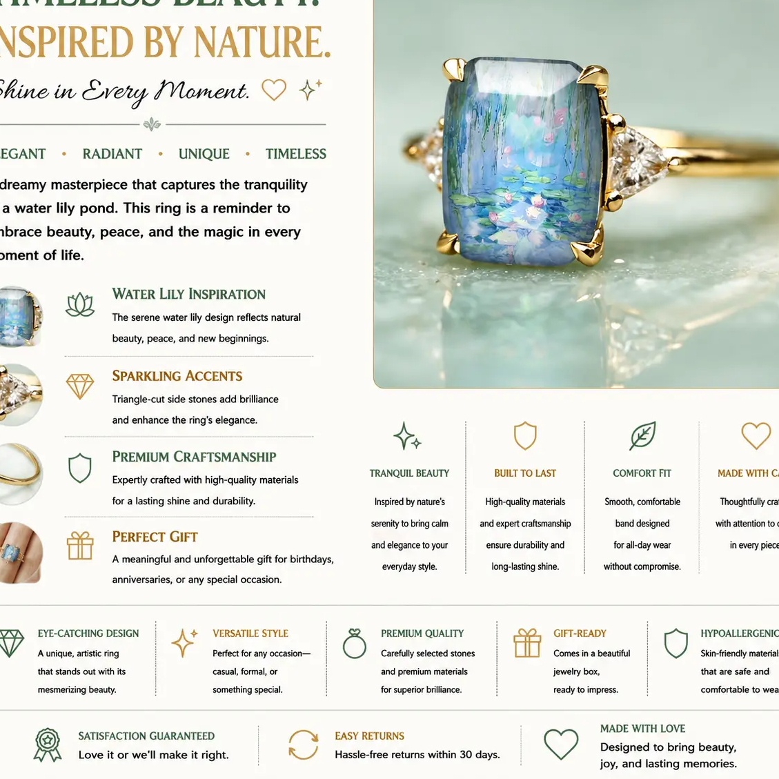 Dreamy Stone Statement Ring