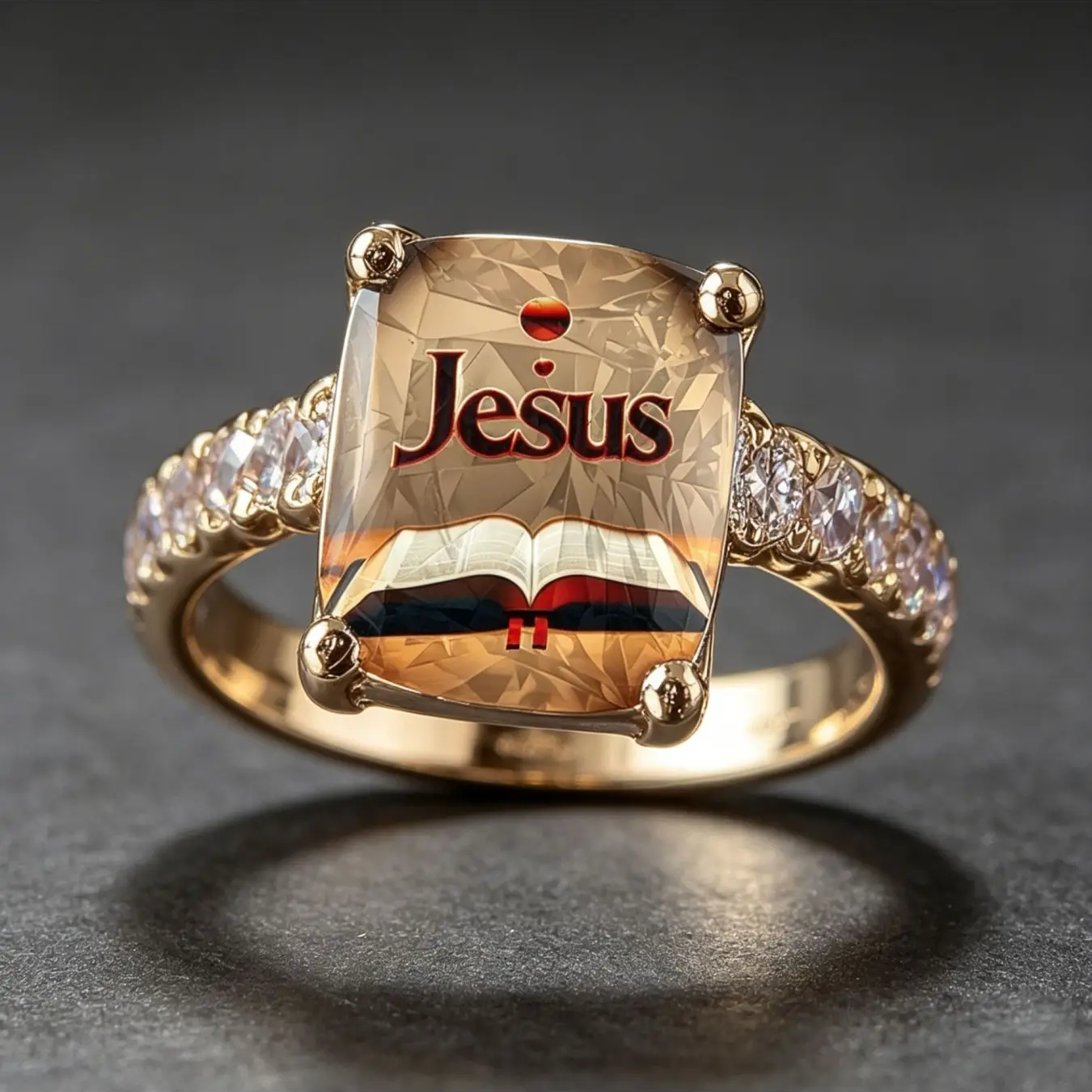 Jesus Book Square Ring