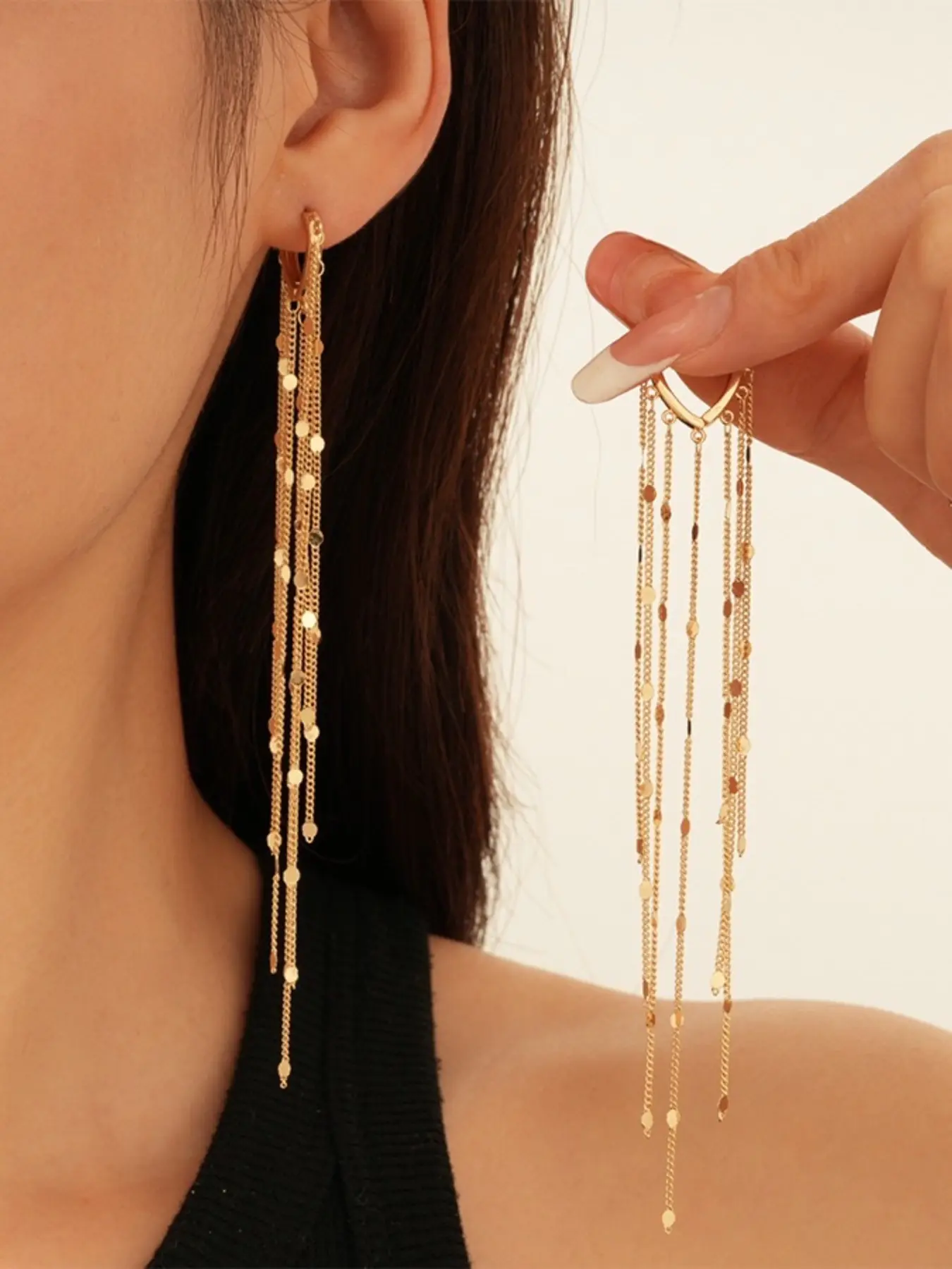Long Tassel Threader Earrings