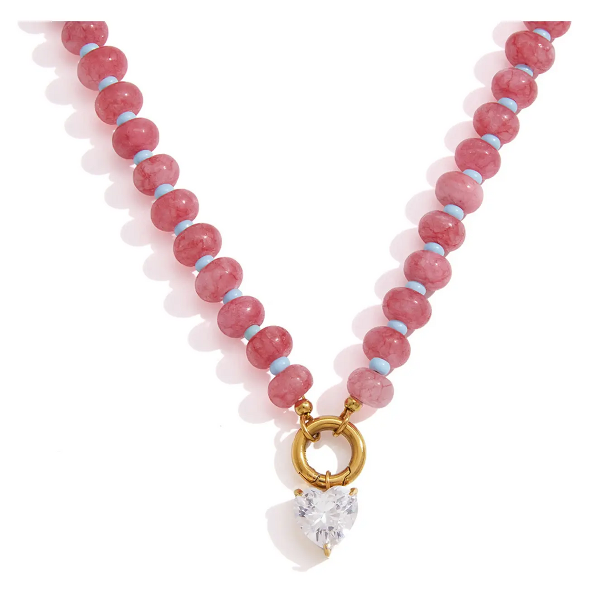 Natural Stone Zircon Pendant Necklace