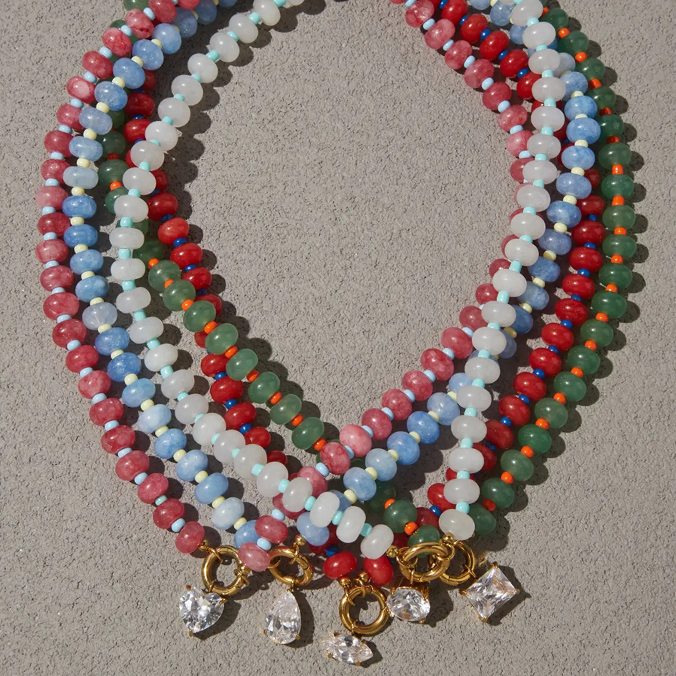 Natural Stone Zircon Pendant Necklace