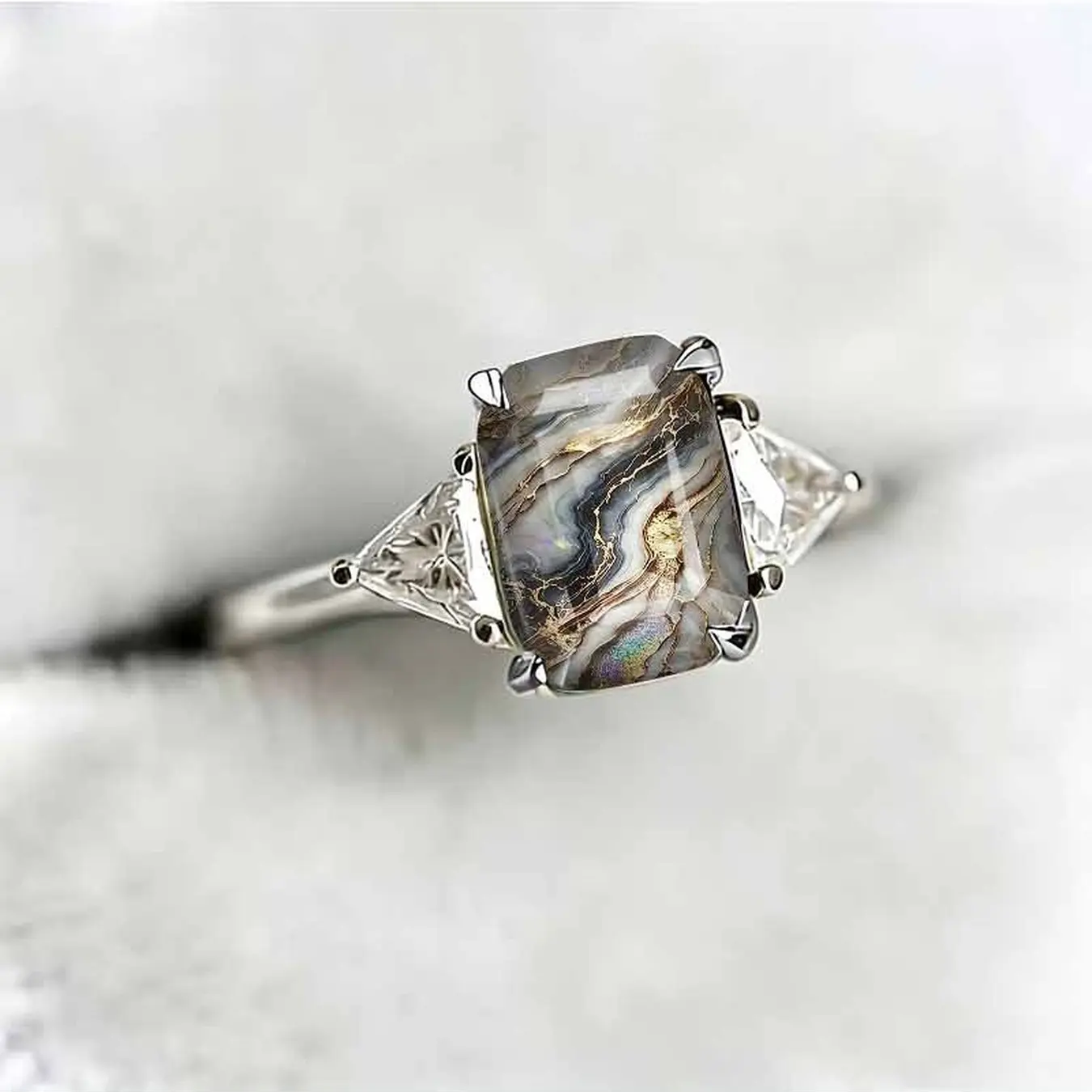 Flowing Water Statement Ring