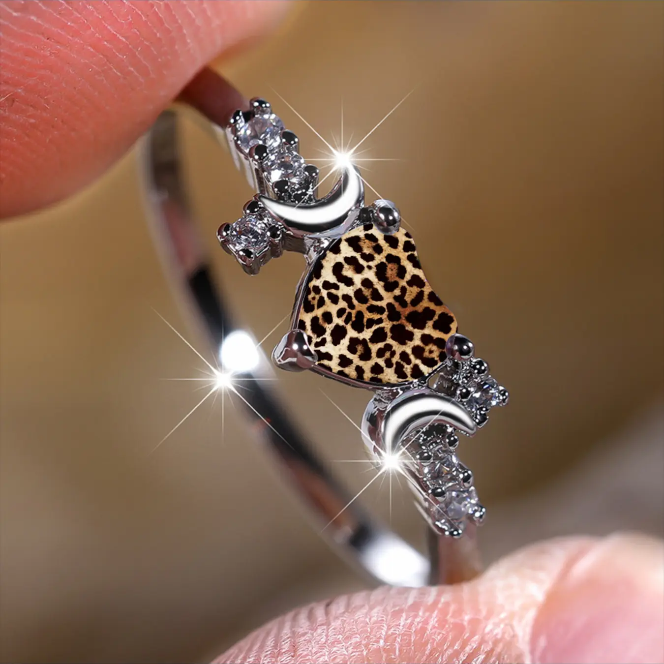Crescent Leopard Ring