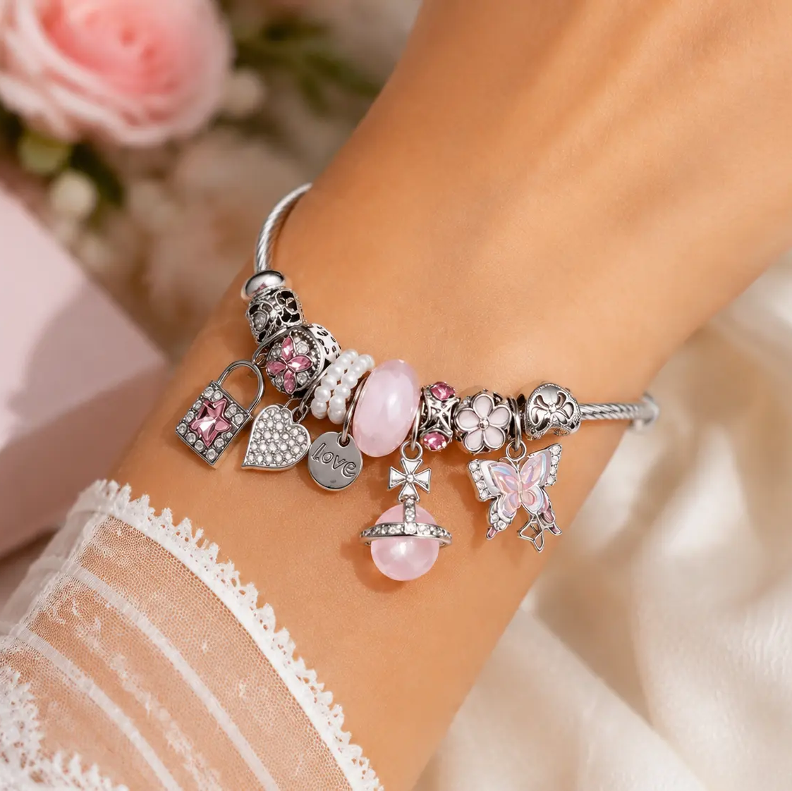 Dreamy Crystal Charms Bracelet