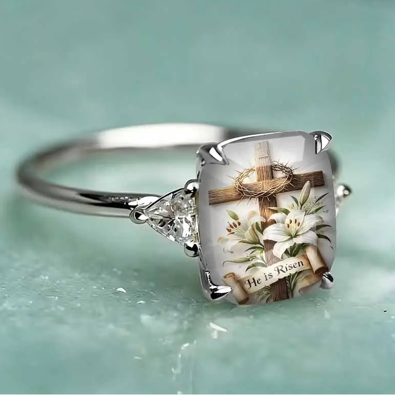 Cross Flower Statement Ring