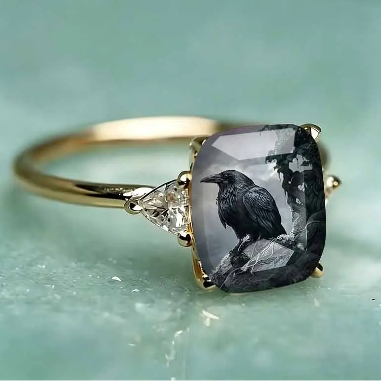 Black Raven Statement Ring