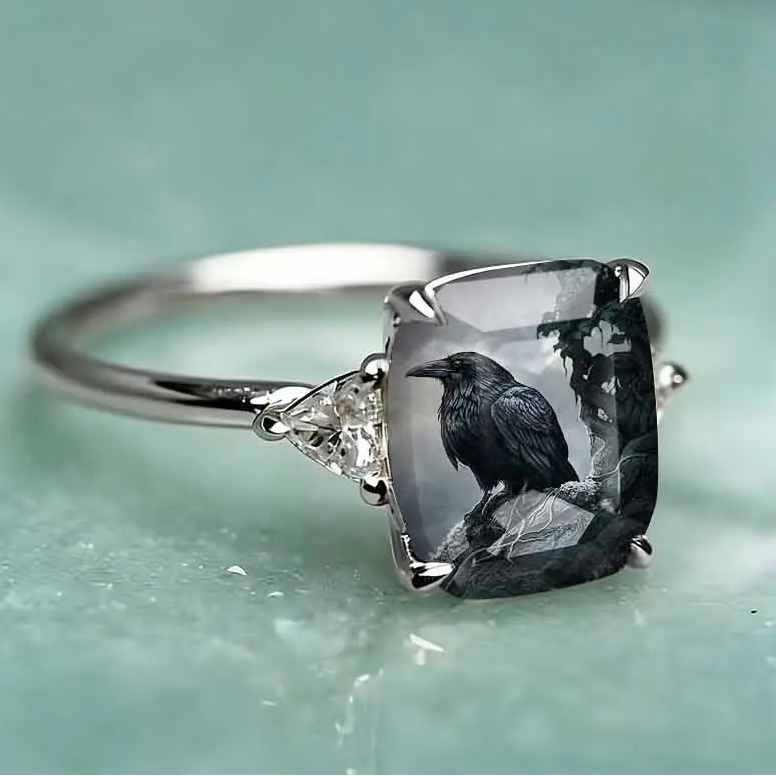 Black Raven Statement Ring