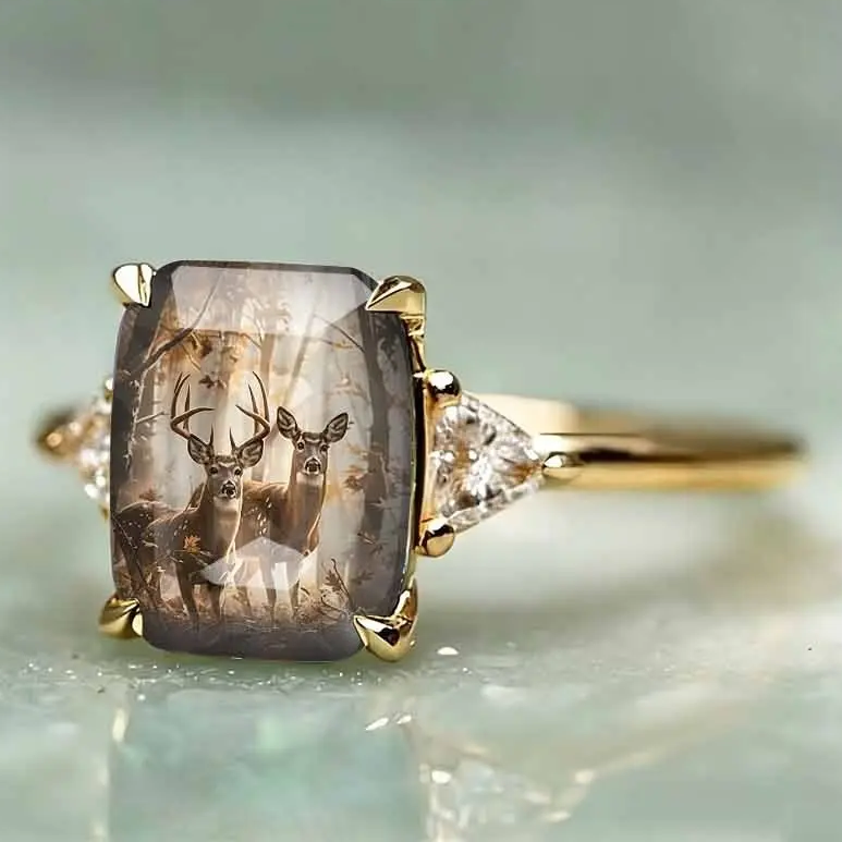 Deer Forest Statement Ring