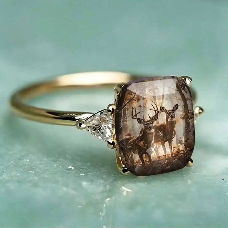 Deer Forest Statement Ring