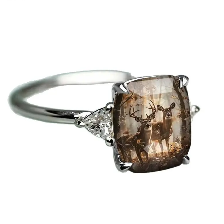 Deer Forest Statement Ring