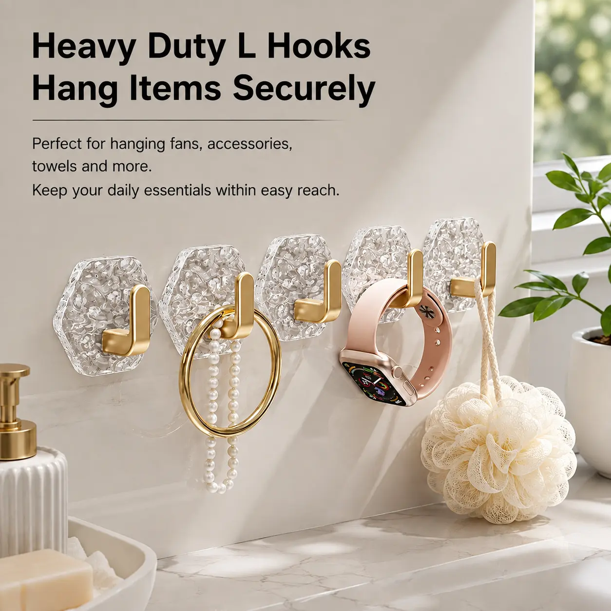 Heavy Duty Adhesive Ripple Hooks
