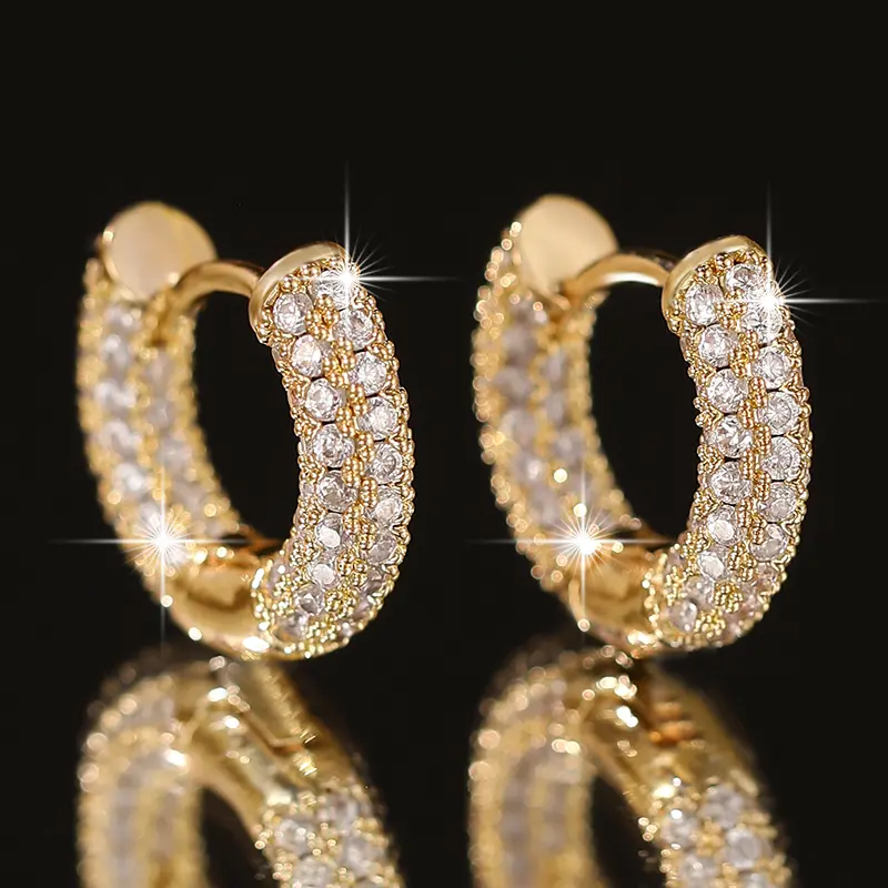 Exquisite Zirconia Huggie Earrings