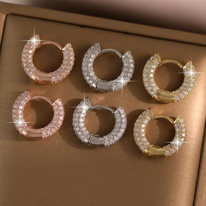 Exquisite Zirconia Huggie Earrings