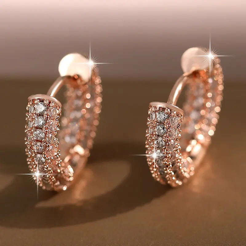 Exquisite Zirconia Huggie Earrings