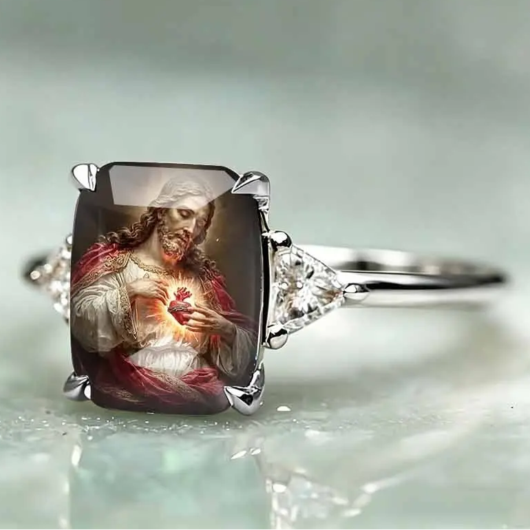 Jesus Sacred Heart Statement Ring