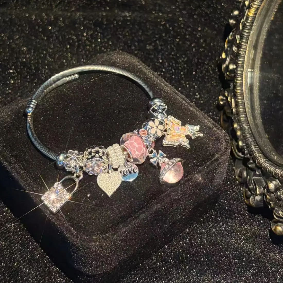 Butterfly Heart Charm Bracelet