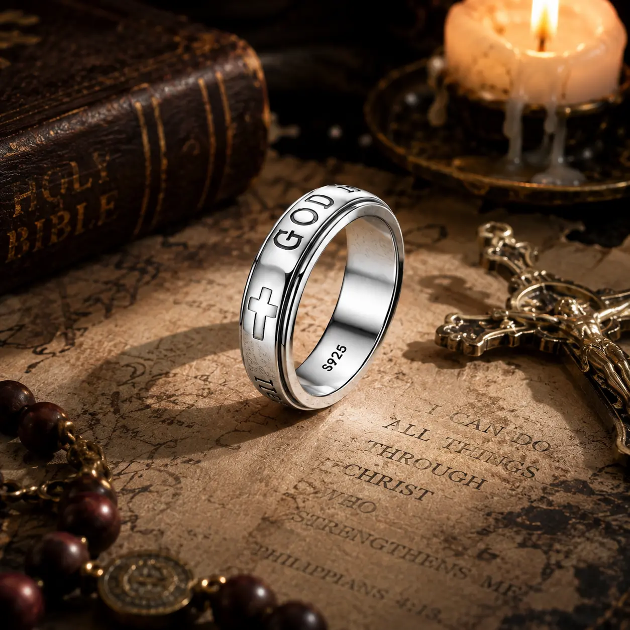 God Is Faith Cross Ring