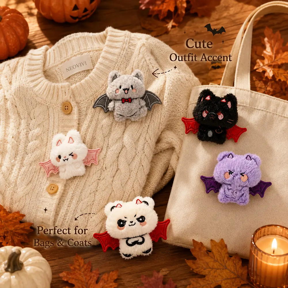 6pc Halloween Plush Keychain Set