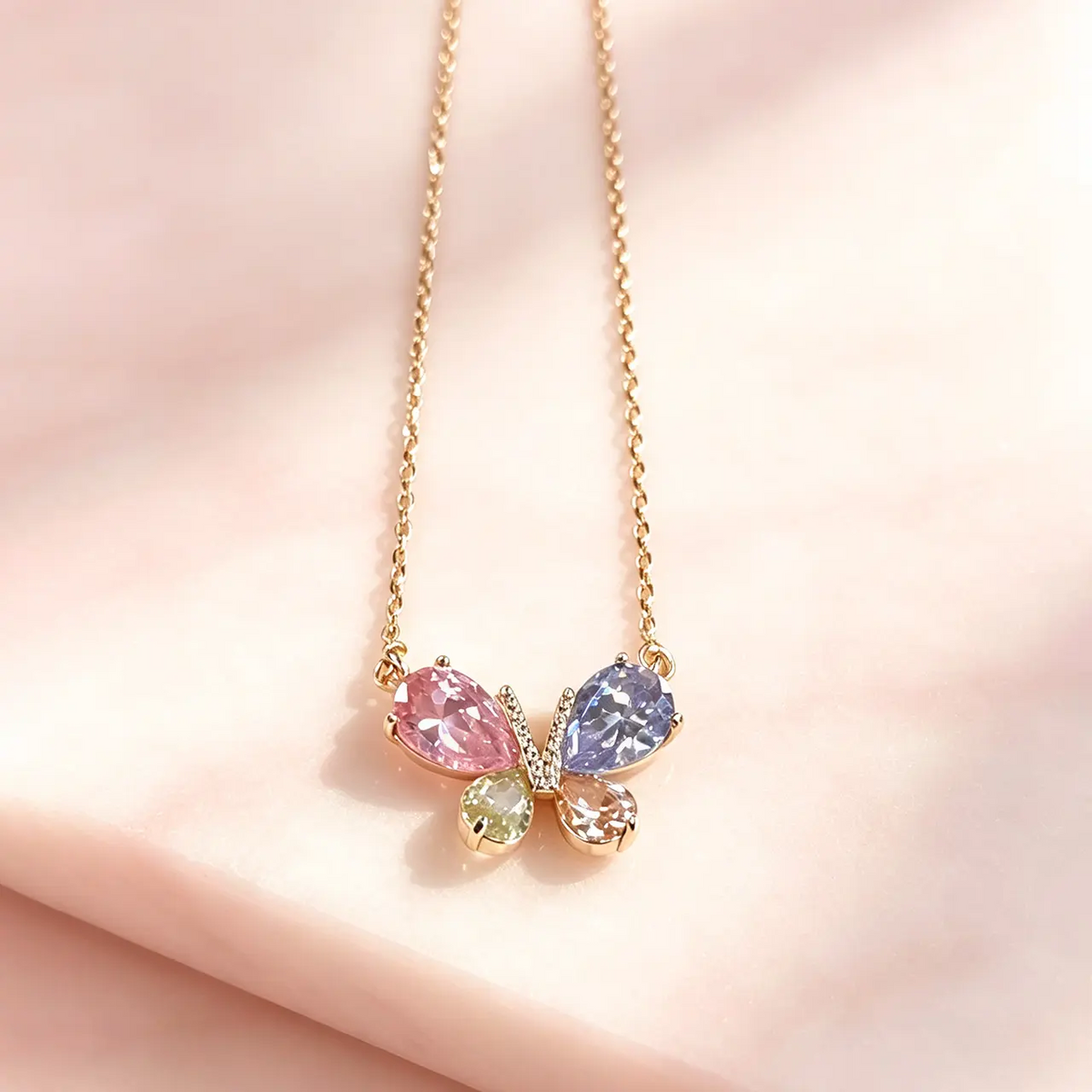 Colorful Bow Stud Earrings and Necklace