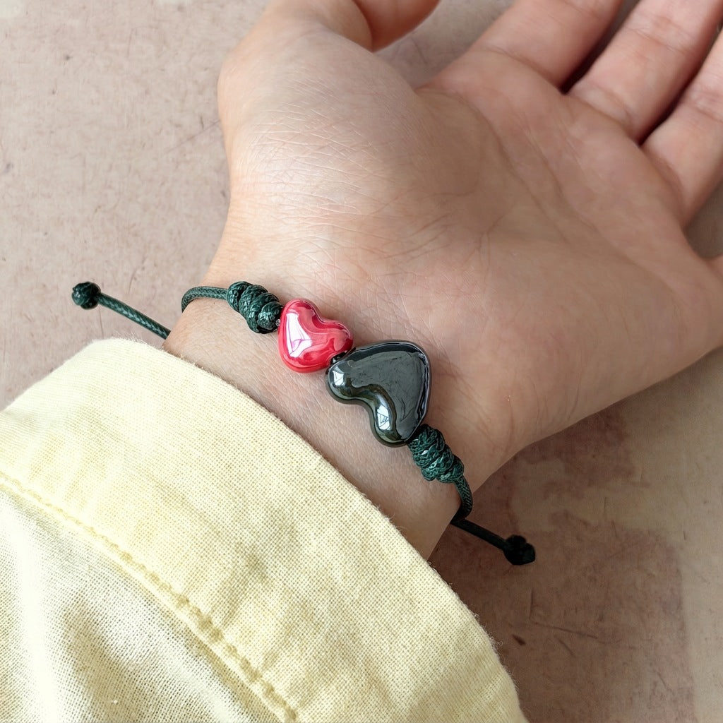 Dual Heart Ceramic Bracelet