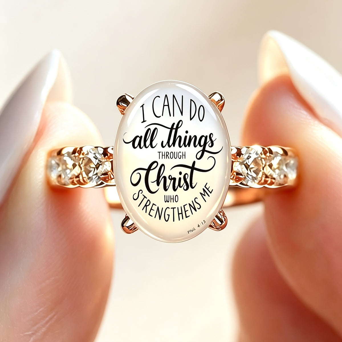 Self Belief Christ Oval Ring